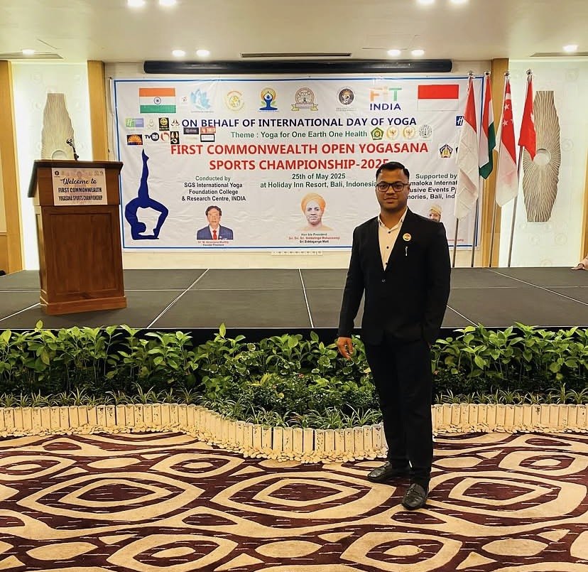 Deepesh Bhoir at an international yogasana championship